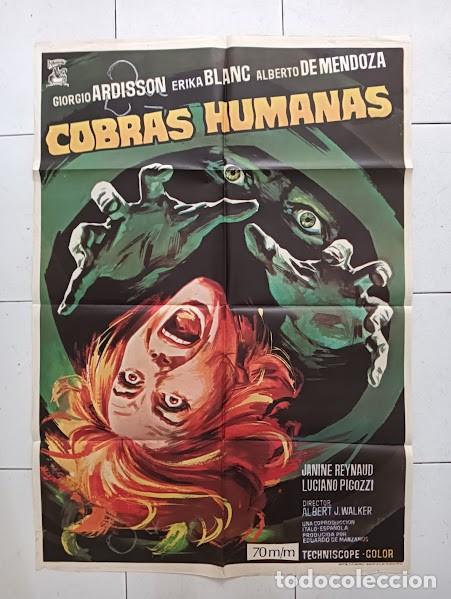 Cine: VKD 2442 COBRAS HUMANAS TERROR HISPANO ITALIANO POSTER ORIGINAL 70X100 ESTRENO