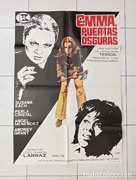 Cine: VKD 2457 EMMA PUERTAS OSCURAS JOSE RAMON LARRAZ JANO POSTER ORIGINAL ESTRENO 70X100