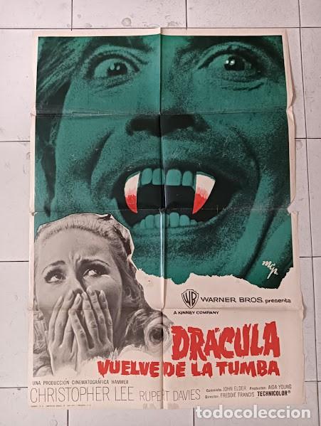 Cinema: VKD 2462 DRACULA VUELVE DE LA TUMBA HAMMER CHRISTOPHER LEE MCP POSTER ORIGINAL ESTRENO 70X100