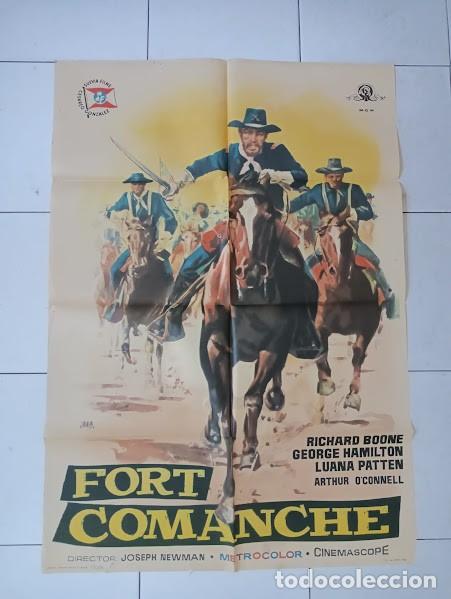 Cine: VKD 2469 FORT COMANCHE RICHARD BOONE GEORGE HAMILTON JANO POSTER ORIGINAL 70X100 ESTRENO