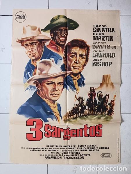 Cine: VKD 2474 3 SARGENTOS FRANK SINATRA DEAN MARTIN SAMMY DAVIS Jr RAT PACK POSTER ORIGIN 70X100 ESTRENO