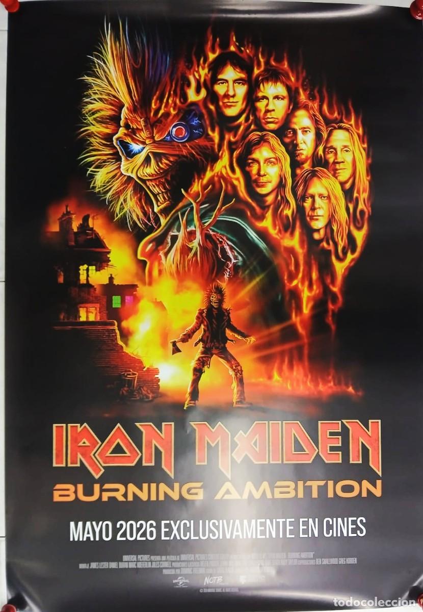 Cine: Iron Maiden: Burning Ambition . Poster original (100x70)