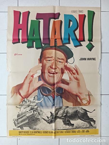Cine: VKD 2486 HATARI JOHN WAYNE HOWARD HAWKS POSTER ORIGINAL 70X100 ESPA&Ntilde;OL