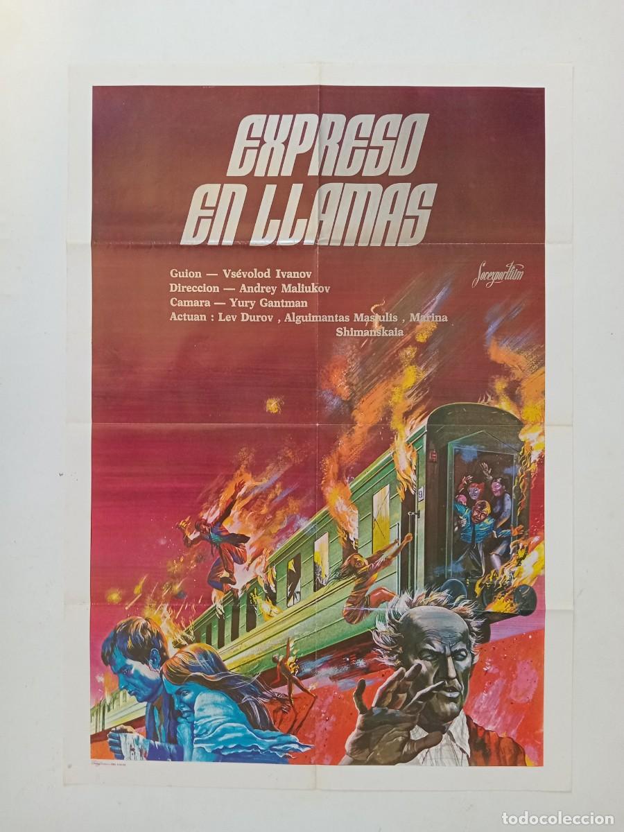 Cine: EXPRESO EN LLAMAS (1981) cartel SOVIETICO 34-y skoryy TREN
