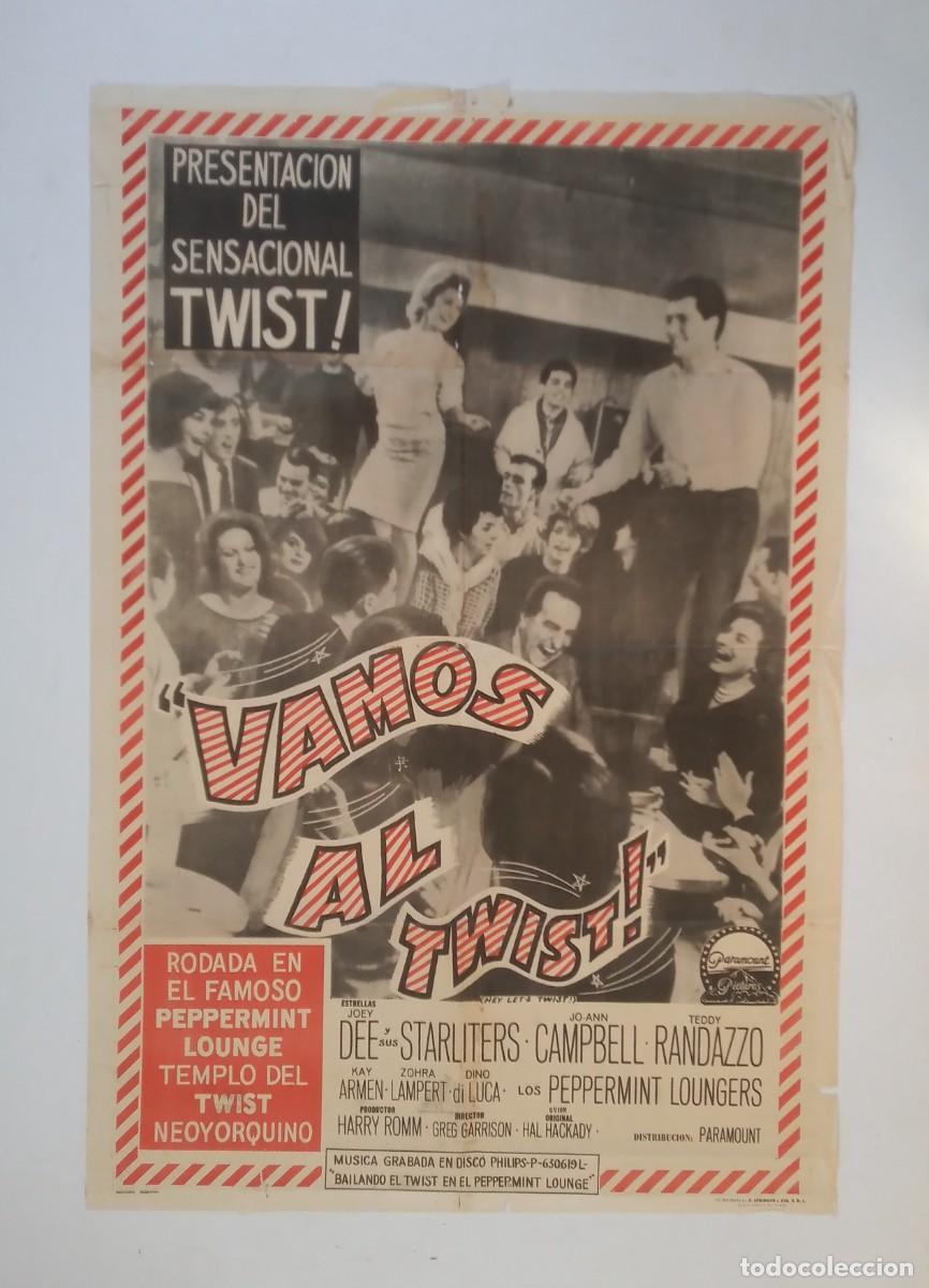 Cine: VAMOS AL TWIST! cartel argentino 110 x 75 HEY LET'S TWIST STARLIGHTERS PEPPERMINT LOUNGERS