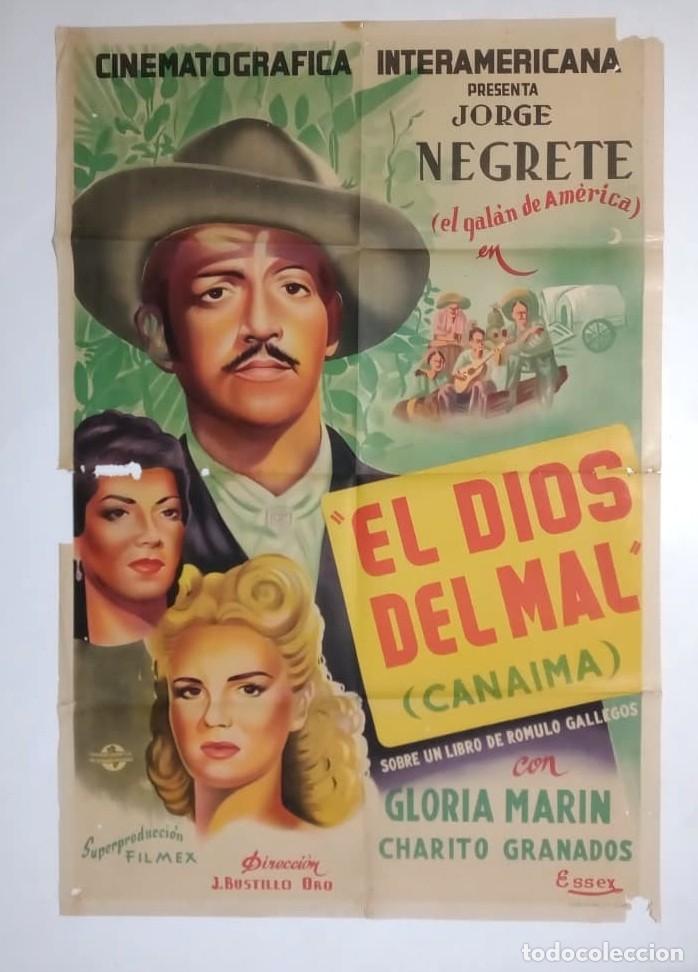 Cine: Canaima (El Dios del mal)(1945) cartel argentino 75 x 110 litografico JORGE NEGRETE mexico