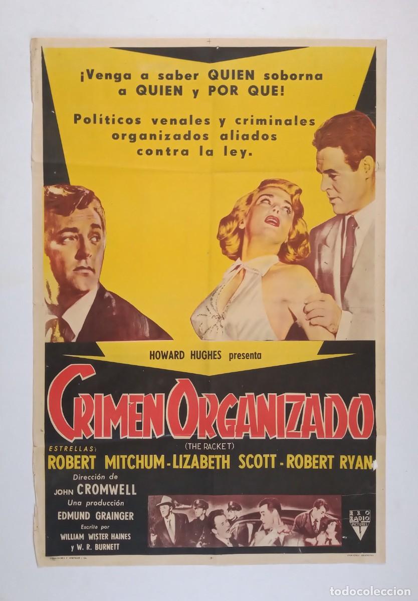 Cine: EL SOBORNO (1951) cartel argentino 75 x 110 litografico ROBERT MITCHUM FILM NOIR ROBERT RYAN