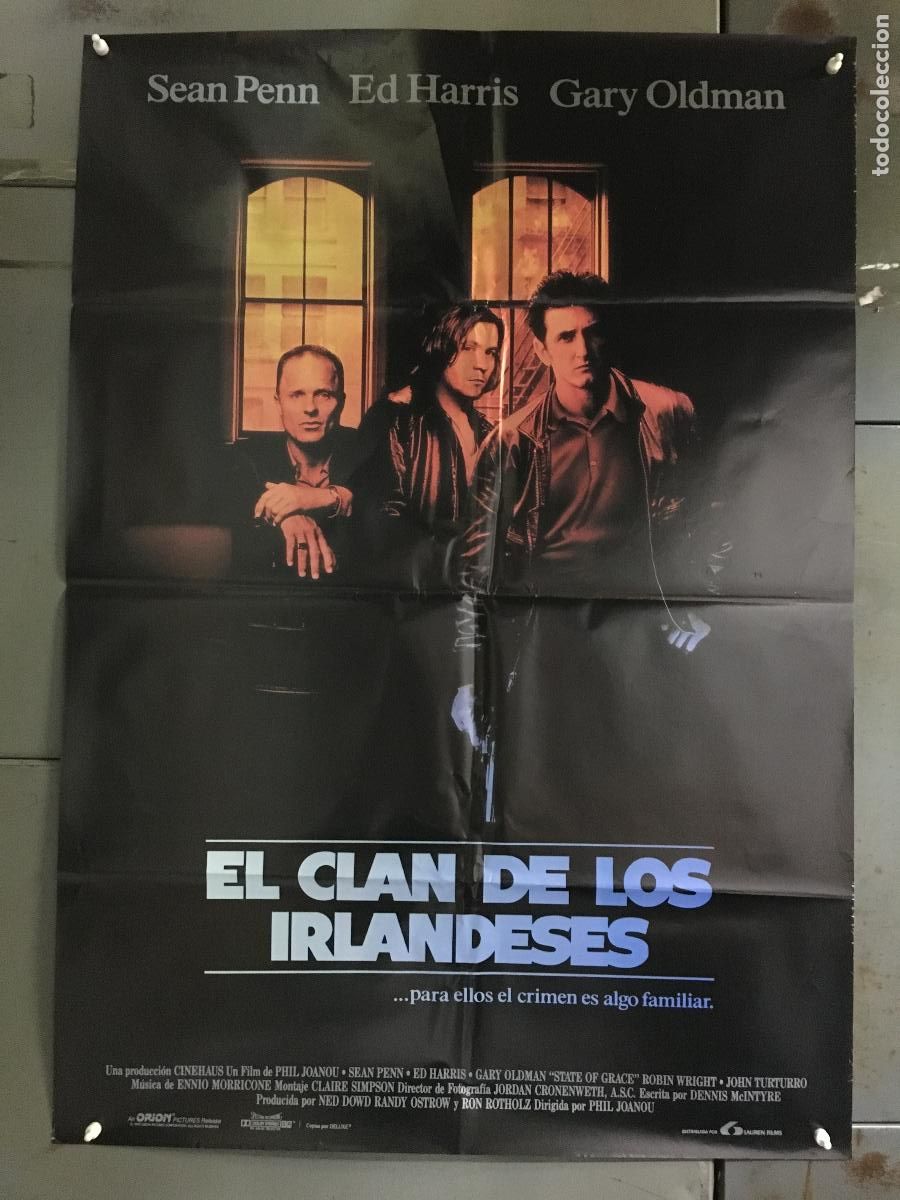 Cin&eacute;ma: AFN78 EL CLAN DE LOS IRLANDESES SEAN PENN ED HARRIS GARY OLDMAN POSTER ORIGINAL 70X100 ESTRENO H5