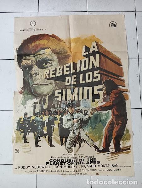 Cine: VKD 2495 LA REBELION DE LOS SIMIOS Conquest planet of the apes MONTALBAN POSTER ORIG ESTRENO 70X100