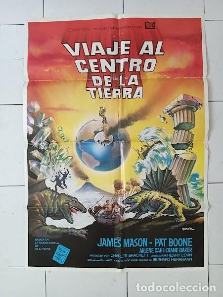Cine: VKD 2496 VIAJE AL CENTRO DE LA TIERRA JAMES MASON JULIO VERNE MATAIX POSTER ORIGINAL 70X100 ESPA&Ntilde;OL