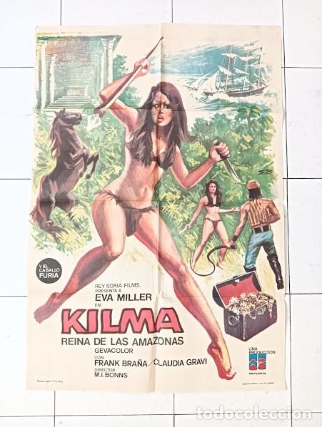 Cine: VKD 2501 KILMA REINA DE LAS AMAZONAS EVA MILLER FRANK BRA&Ntilde;A POSTER ORIGINAL ESTRENO 70X100