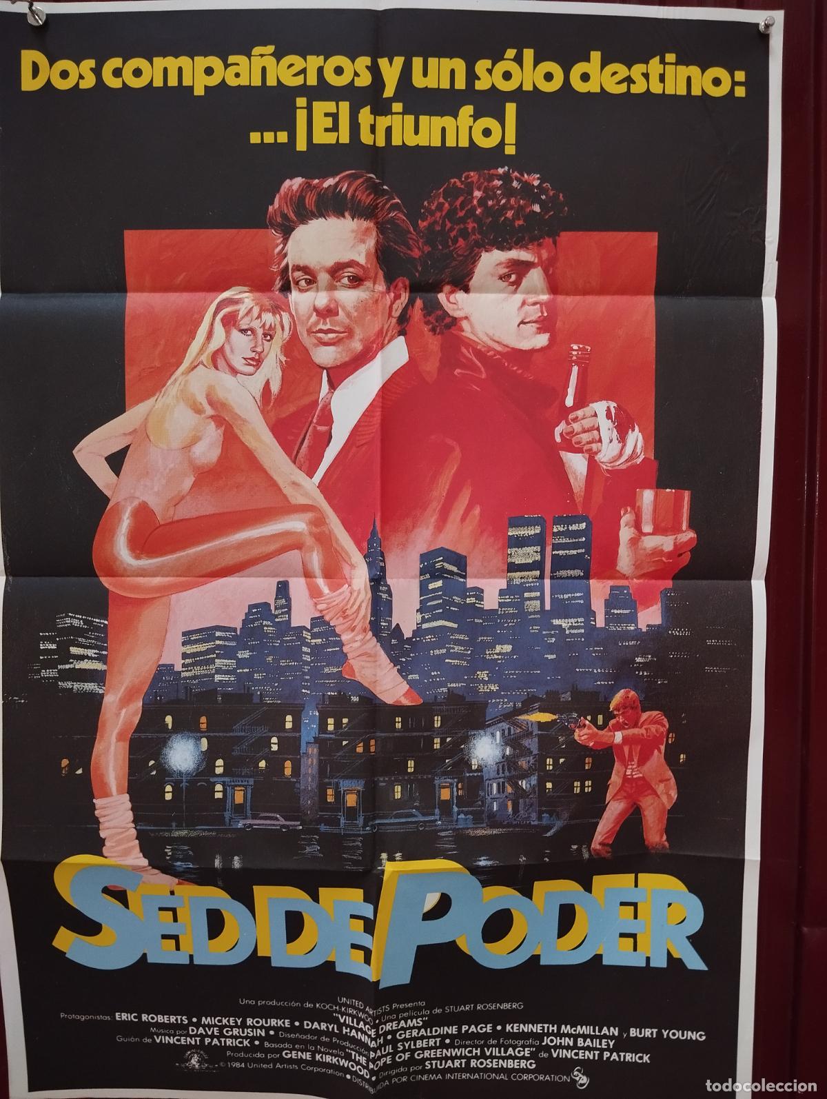 Cine: CARTEL DE CINE ORIGINAL SED DE PODER MICKEY ROURKE - Foto 1