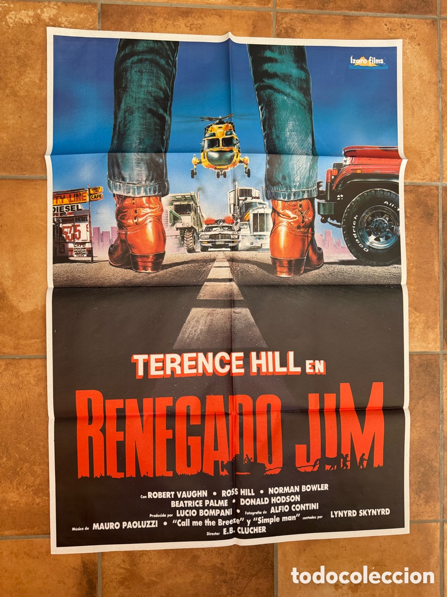 Cine: RENEGADO JIM TERENCE HILL CASARO POSTER ORIGINAL 70X100 ESTRENO