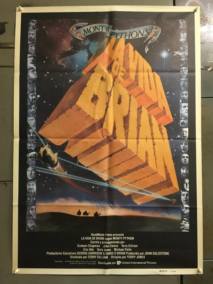 Cine: AFN84 LA VIDA DE BRIAN MONTY PYTHON POSTER ORIGINAL 70X100 ESPA&Ntilde;OL R-88 h8