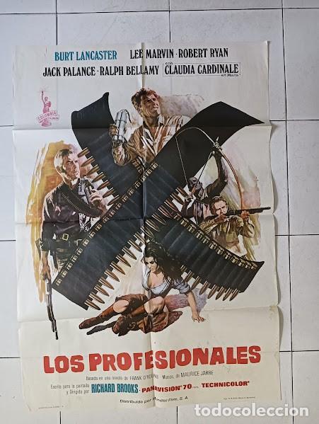 Cine: VKD 2504 LOS PROFESIONALES BURT LANCASTER LEE MARVIN POSTER ORIGINAL 70X100 ESTRENO
