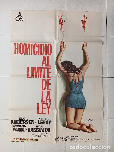 Cine: VKD 2506 HOMICIDIO AL LIMITE DE LA LEY TONINO RICCI GIALLO POSTER ORIGINAL 70X100 ESTRENO