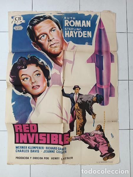 Cine: VKD 2510 RED INVISIBLE RUTH ROMAN STERLING HAYDEN POSTER ORIGINAL 70X100 ESTRENO LITOGRAFIA