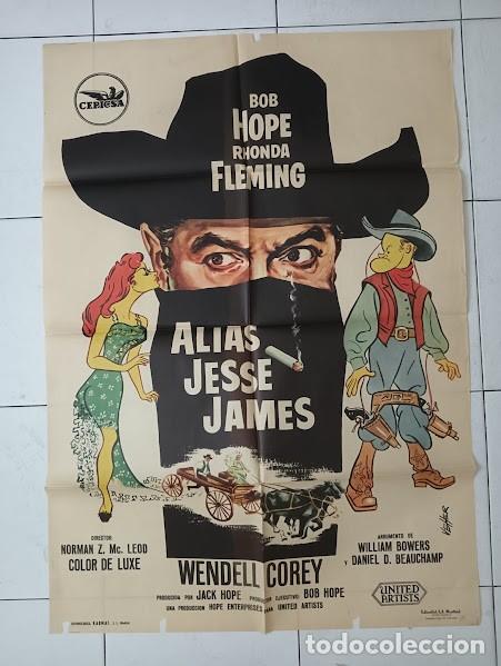 Cine: SMP 2481 ALIAS JESSE JAMES BOB HOPE RHONDA FLEMING POSTER ORIGINAL 70X100 ESTRENO