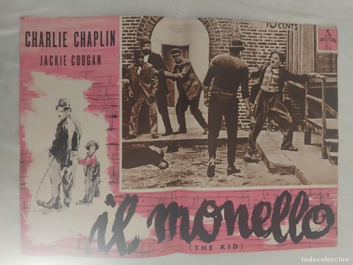 Cine: IL MONELLO (THE KID) CHARLIE CHAPLIN. JACKIE COOGAN. CARTEL DE CINE POSTER ORIGINAL EN ITALIANO.