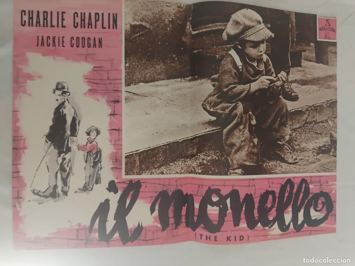 Cine: IL MONELLO (THE KID) CHARLIE CHAPLIN. JACKIE COOGAN. CARTEL DE CINE POSTER ORIGINAL EN ITALIANO.
