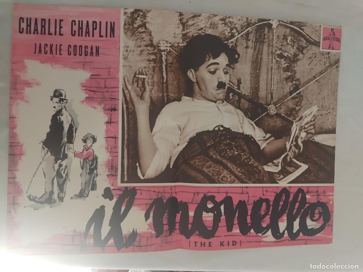 Cine: IL MONELLO (THE KID) CHARLIE CHAPLIN. JACKIE COOGAN. CARTEL DE CINE POSTER ORIGINAL EN ITALIANO.