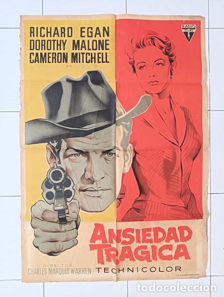 Cine: SMP 2484 ANSIEDAD TRAGICA RICHARD EGAN DOROTHY MALONE SOLIGO POSTER ORIG 70X100 ESTRENO LITOGRAFIA
