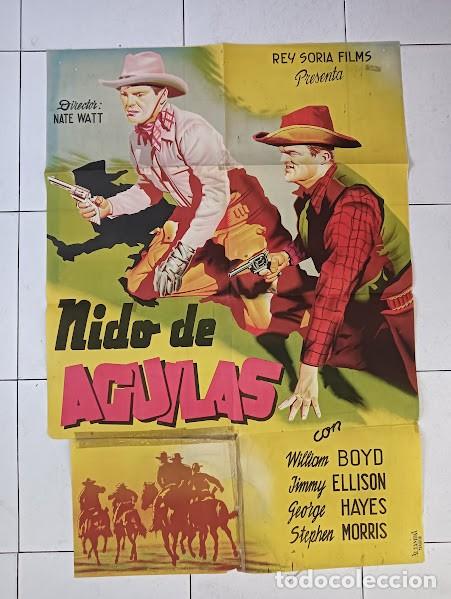Cine: SMP 2486 NIDO DE AGUILAS WILLIAM BOYD JAMES ELLISON POSTER ORIGINAL 70X100 ESTRENO LITOGRAFIA