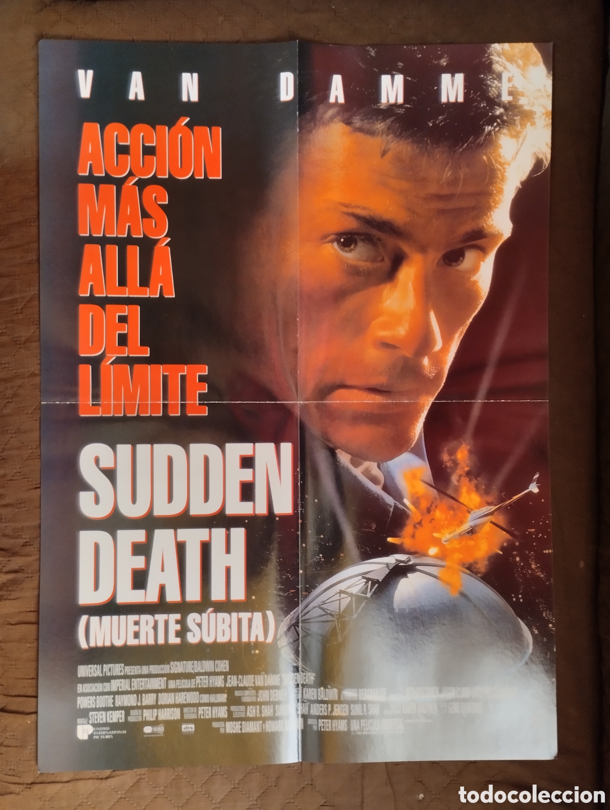 Cine: Poster de la pelicula Sudden death (muerte subita).