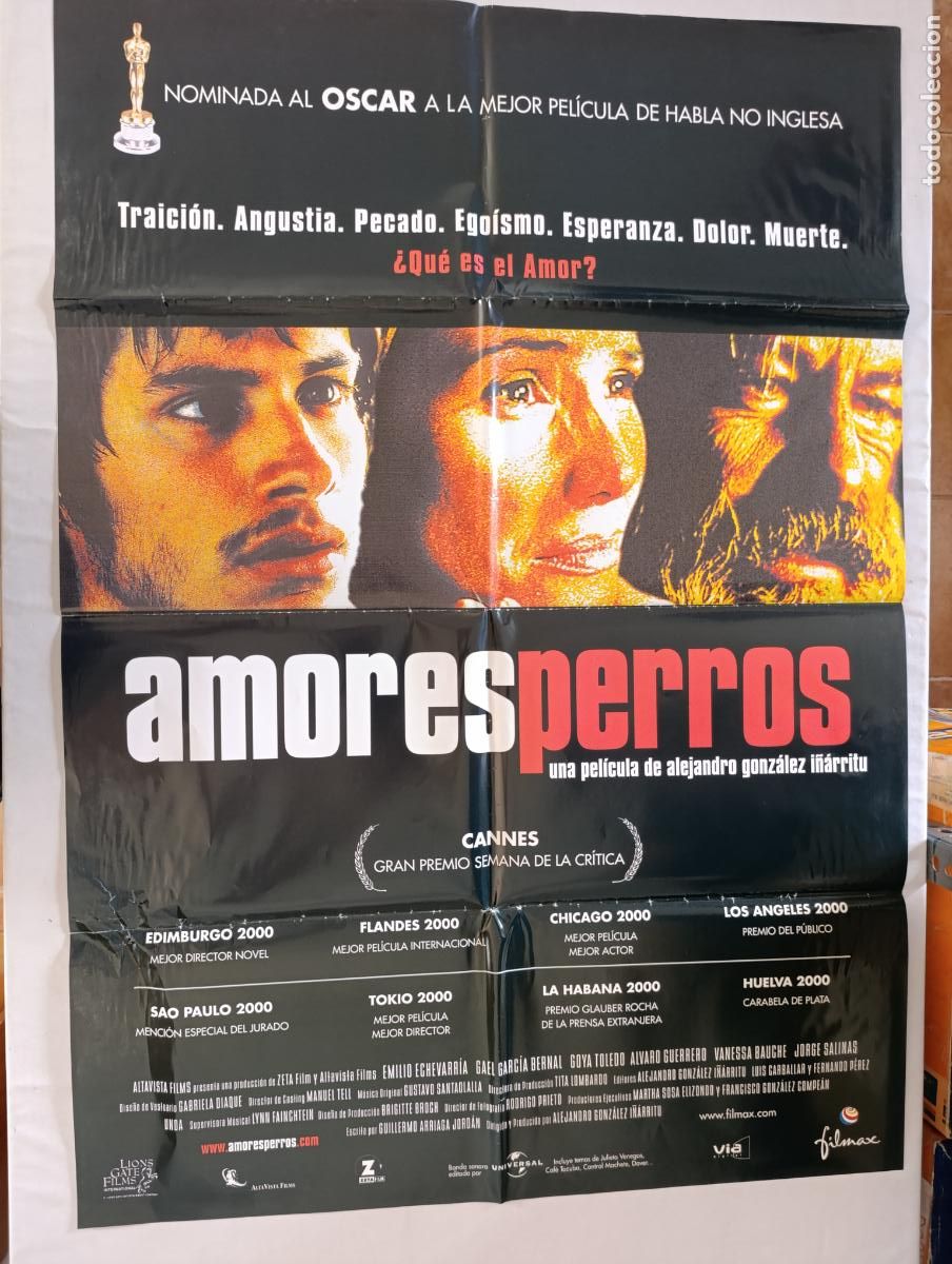 Cine: POSTER ORIGINAL AMORES PERROS - 97 X 68 CM (388)