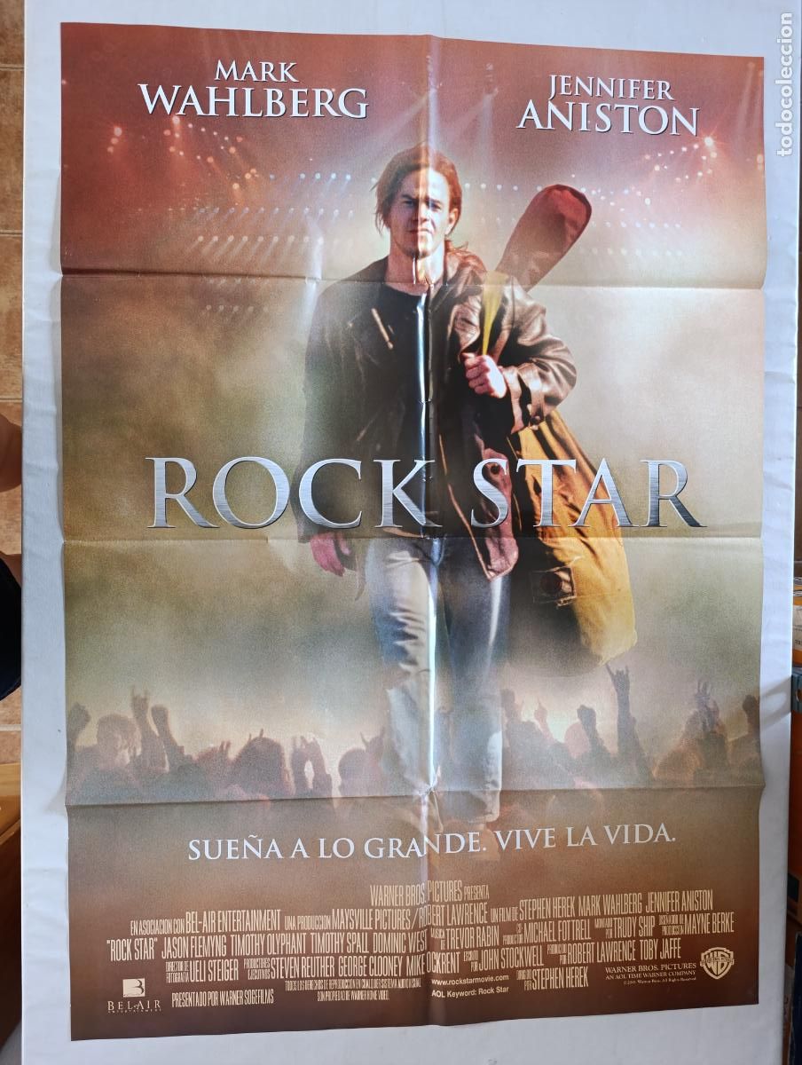 Cine: POSTER ORIGINAL ROCK STAR - 96 X 67 CM - MARK WAHLBERG, JENNIFER ANISTON (388)