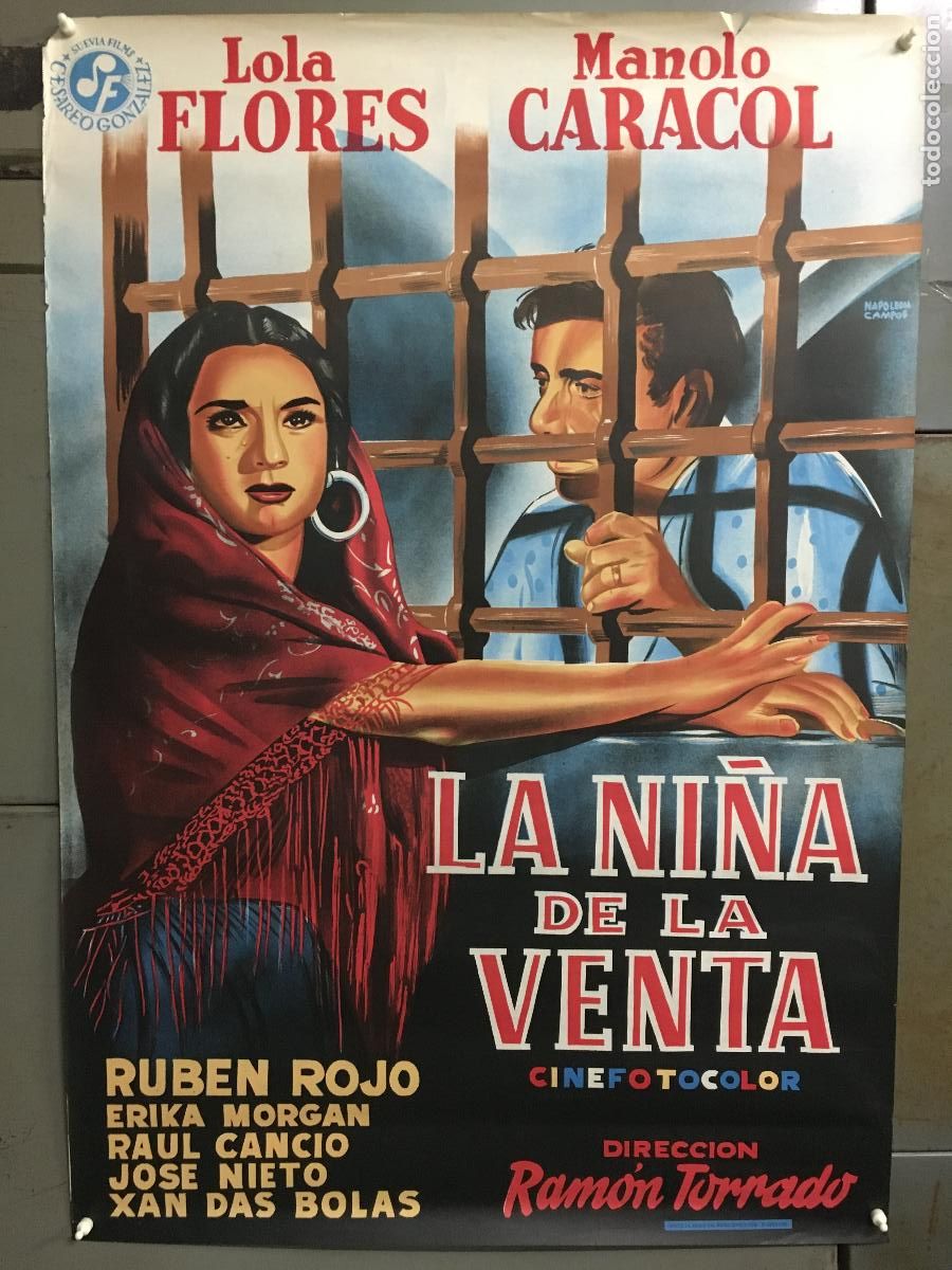 Cinema: R0370 LA NI&Ntilde;A DE LA VENTA LOLA FLORES MANOLO CARACOL POSTER ORIGINAL 70X100 LITOGRAFIA