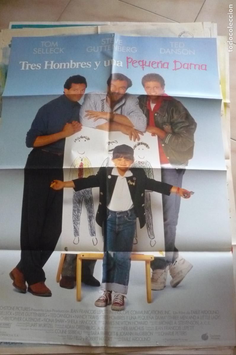 Cine: cartel cine 1 x 70 tres hombres y una peque&ntilde;a dama -tom selleck