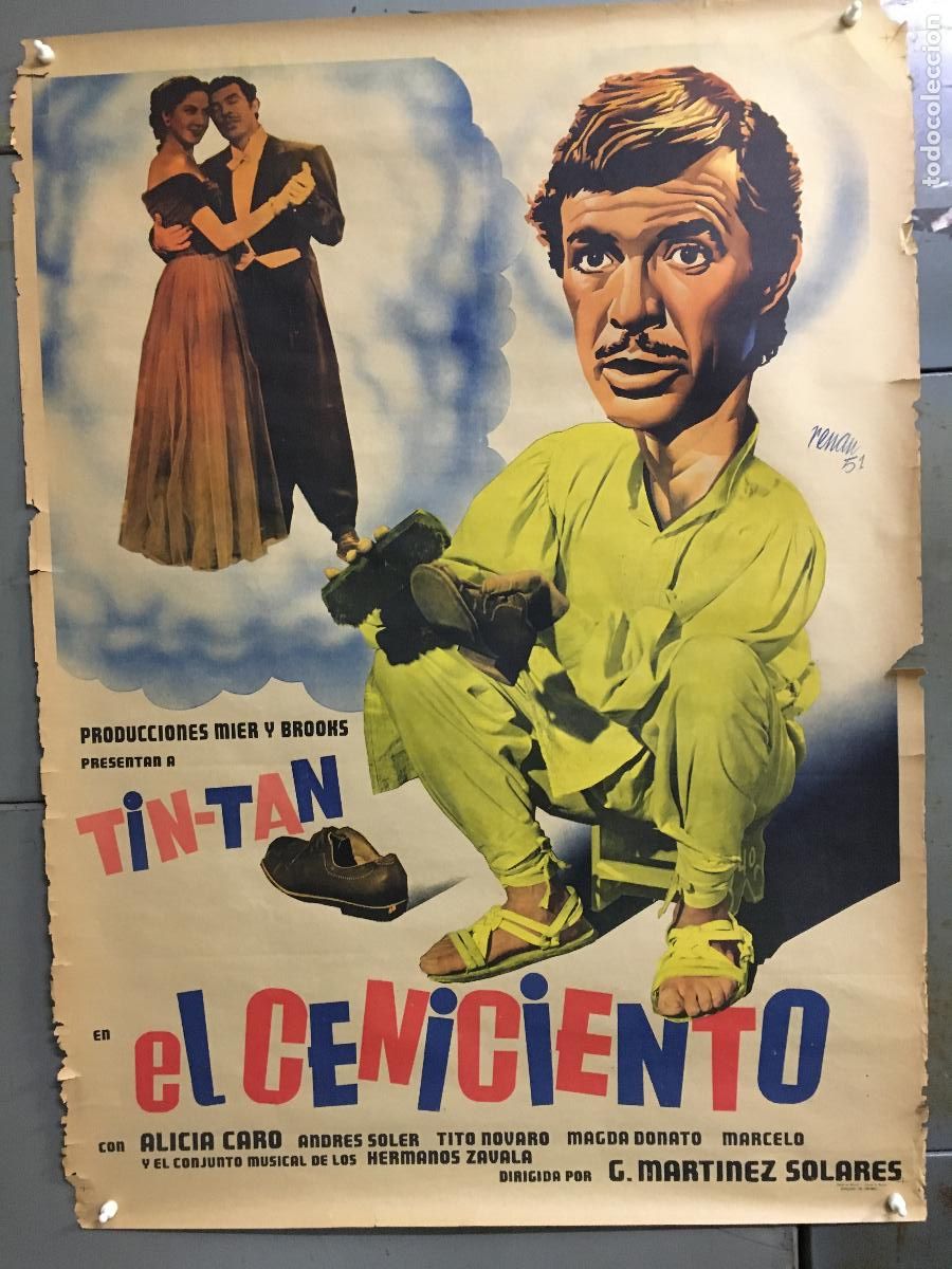 Cine: R0375 APRENDIZ DE MILLONARIO el ceniciento JOSEP RENAU TIN TAN POSTER ORIGINAL MEJICANO 70X94