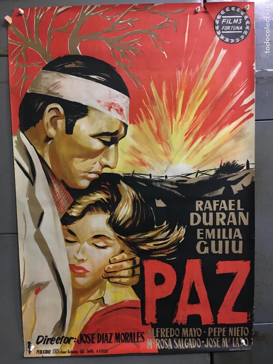 Cine: R0383 PAZ RAFAEL DURAN POSTER ORIGINAL 70X100 ESTRENO LITOGRAFIA sin doblar
