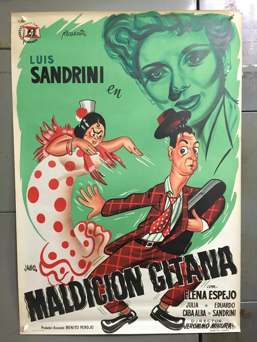 Cin&eacute;ma: R0384 MALDICION GITANA LUIS SANDRINI JERONIMO MIHURA POSTER ORIGINAL ESPA&Ntilde;OL 70X100 LITOGRAFIA