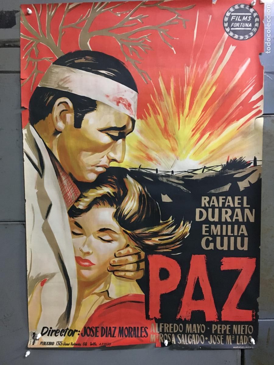 Cine: R0394 PAZ RAFAEL DURAN POSTER ORIGINAL 70X100 ESTRENO LITOGRAFIA sin doblar