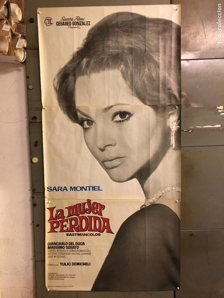 Cine: R0395 LA MUJER PERDIDA SARA MONTIEL INMA DE SANTIS POSTER ORIGINAL 3 hojas 100X205 ESTRENO