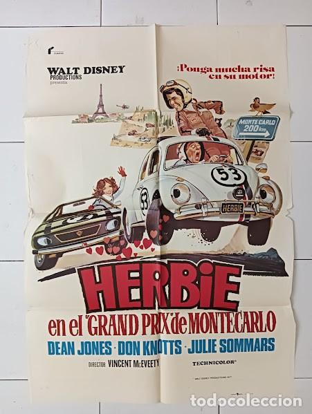 Cine: VKD 2518 HERBIE EN EL GRAND PRIX MONTECARLO AUTOMOVILISMO VOLKSWAGEN POSTER ORIGINAL ESTRENO 70X100
