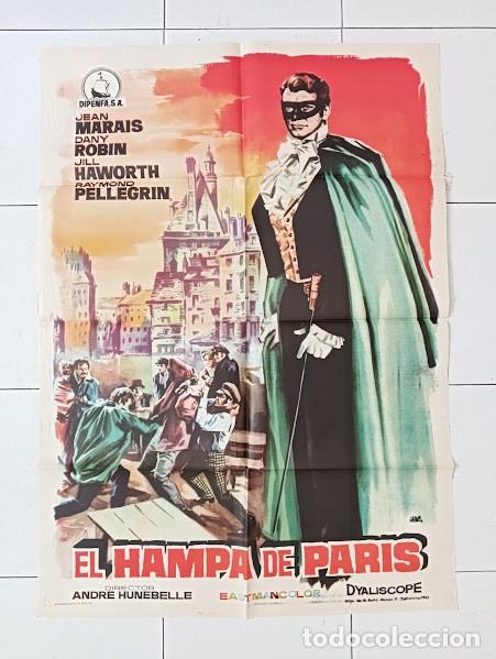 Cine: VKD 2519 EL HAMPA DE PARIS JEAN MARAIS POSTER ORIGINAL 70X100 ESTRENO