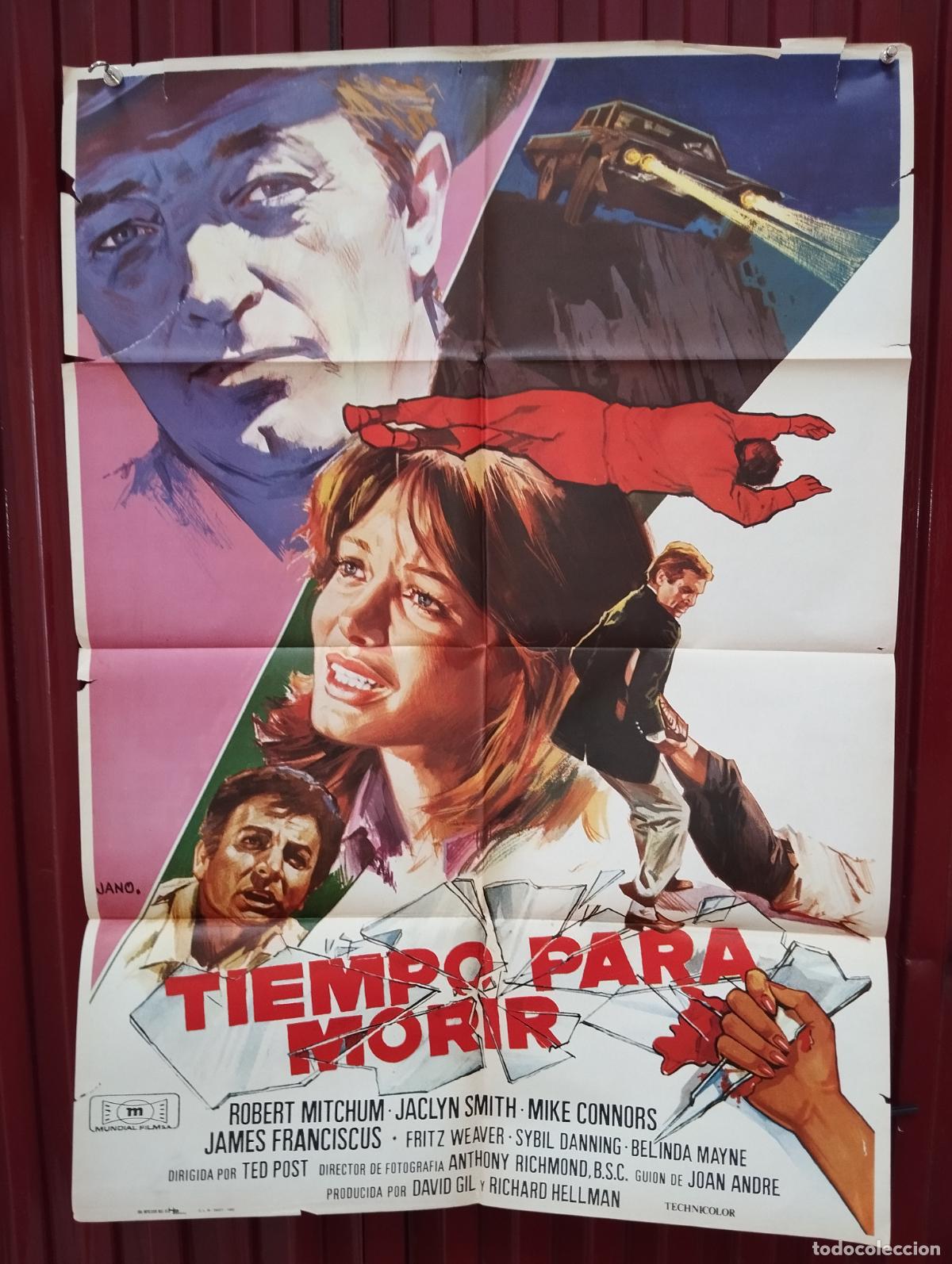Cine: CARTEL DE CINE ORIGINAL TIEMPO PARA MORIR ROBERT MITCHUM dise&ntilde;o Jano