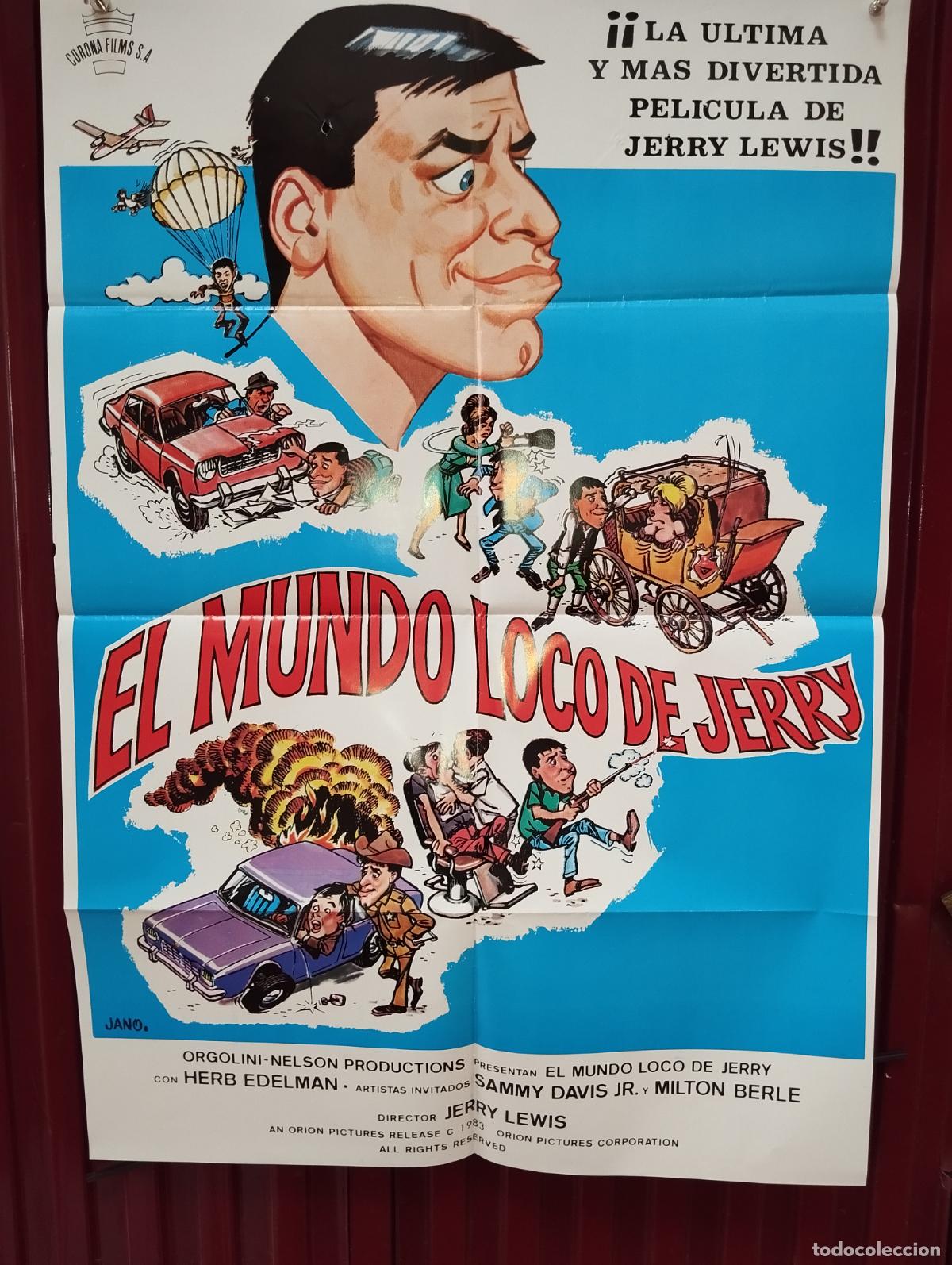 Cine: CARTEL DE CINE ORIGINAL EL LOCO MUNDO DE JERRY dise&ntilde;o Jano