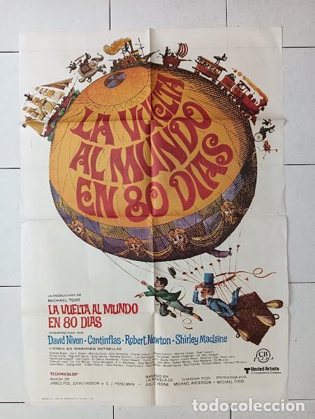 Cine: VKD 2525 LA VUELTA AL MUNDO EN 80 DIAS CANTINFLAS JULIO VERNE POSTER ORIGINAL 70X100 ESPA&Ntilde;OL
