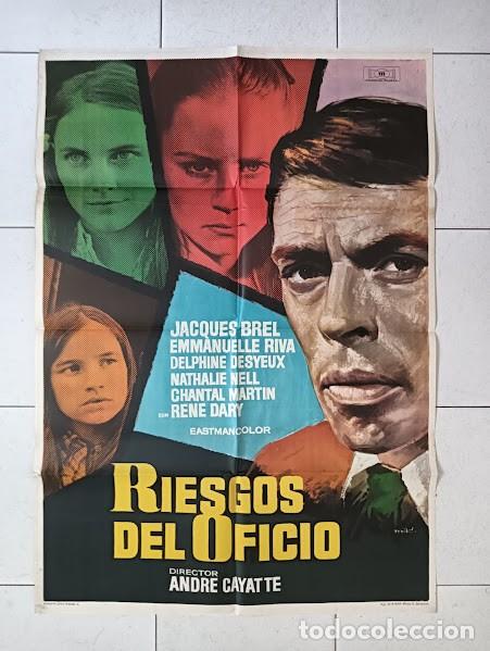 Cine: VKD 2528 RIESGOS DEL OFICIO JACQUES BREL EMMANUELLE RIVA MAC POSTER ORIGINAL ESTRENO 70X100