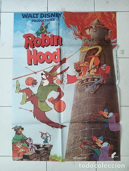 Cine: VKD 2532 ROBIN HOOD WALT DISNEY POSTER ORIGINAL 70X100 ESPA&Ntilde;OL R-80s