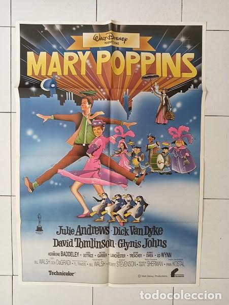 Cine: VKD 2534 MARY POPPINS JULIE ANDREWS WALT DISNEY POSTER ORIGINAL 70X100 ESPA&Ntilde;OL R-80S