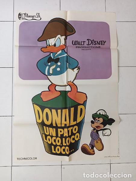 Cine: VKD 2535 DONALD UN PATO LOCO WALT DISNEY POSTER ORIGINAL 70X100 ESTRENO