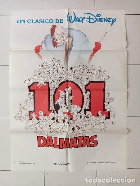 Cine: VKD 2538 101 DALMATAS WALT DISNEY ANIMACION POSTER ORIGINAL 70X100 ESPA&Ntilde;OL R-90