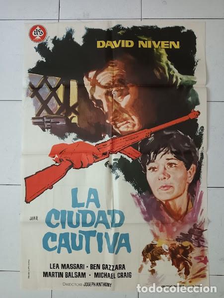 Cine: VKD 2539 LA CIUDAD CAUTIVA DAVID NIVEN LEA MASSARI JANO POSTER ORIGINAL 70X100 ESTRENO