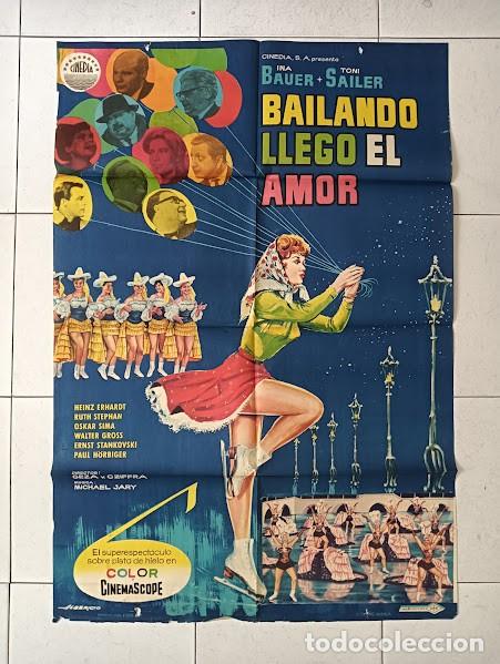 Cine: VKD 2546 BAILANDO LLEGO EL AMOR INA BAUER TONI SAILER PATINAJE POSTER ORIGINAL 70X100 ESTRENO
