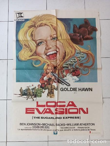 Cine: VKD 2547 LOCA EVASION STEVEN SPIELBERG GOLDIE HAWN POSTER ORIGINAL ESTRENO 70X100